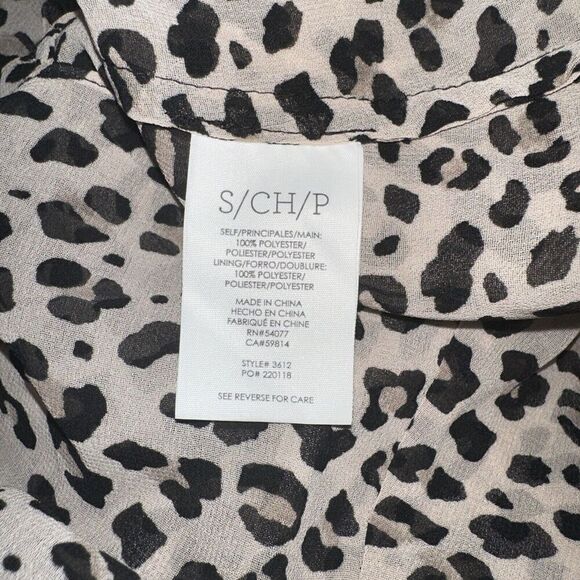 Cabi #3612 Leopard Flutter Ruffle Tank Top Blouse Womens Sz S Sheer Animal Print - Picture 6 of 7